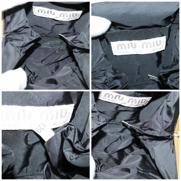 Miu Miu Shoulder Pouch Suede Black Gold Auth 120859 - Picture 15 of 16